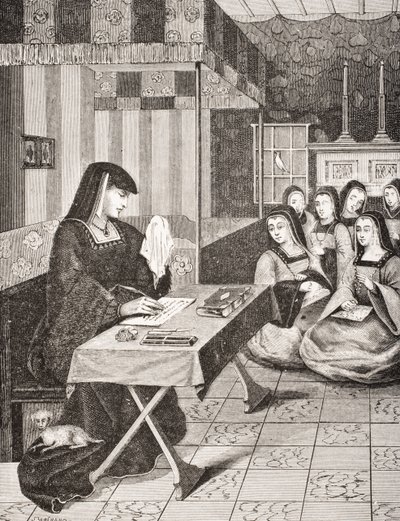 Court of the Ladies of Queen Anne of Brittany (1477-1514), after a 16th century miniature from 